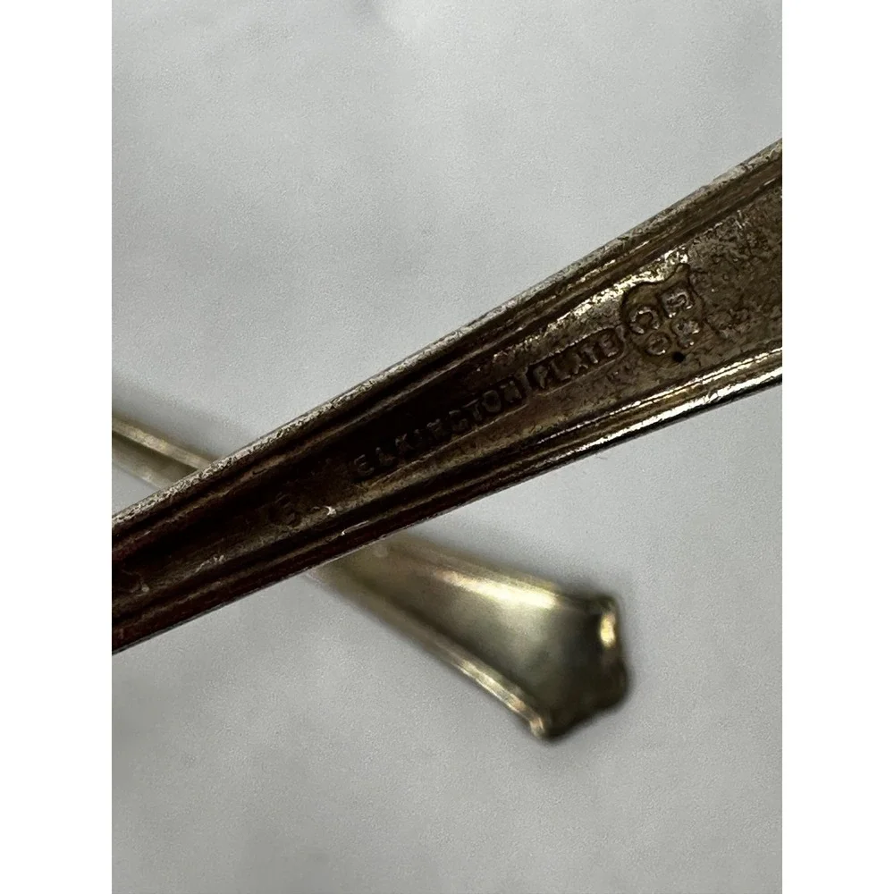 E & Co Grace Line Steamship Company Silver Plate silverware Spork Fork Set  Vtg